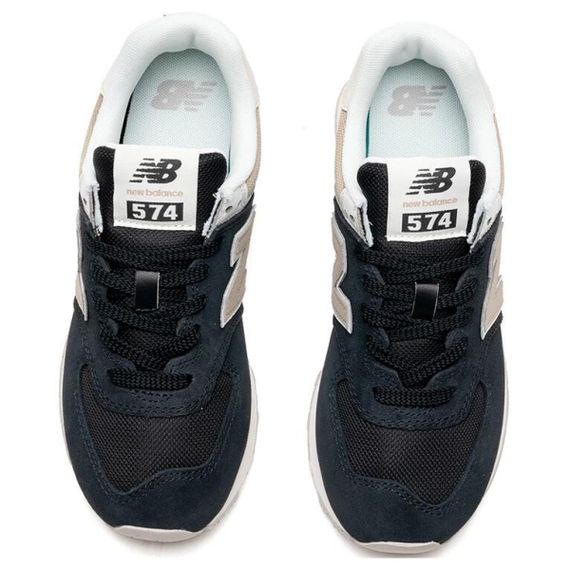 New Balance NB 574 Повседневная обувь Низкий верх Черно-коричневый Белый Женская