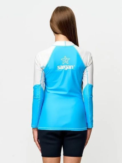 Футболка рашгард лонгслив Sargan Скелетон-Сап UPF 50+ голубой/белый