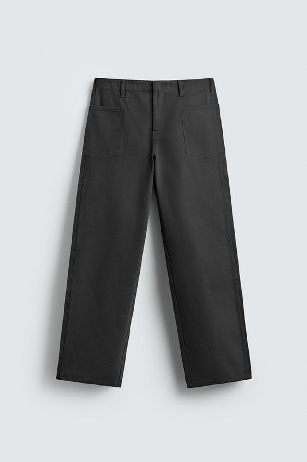 ZARA ДЖИНСЫ RELAXED FIT С КАРМАНАМИ, УГОЛЬНЫЙ