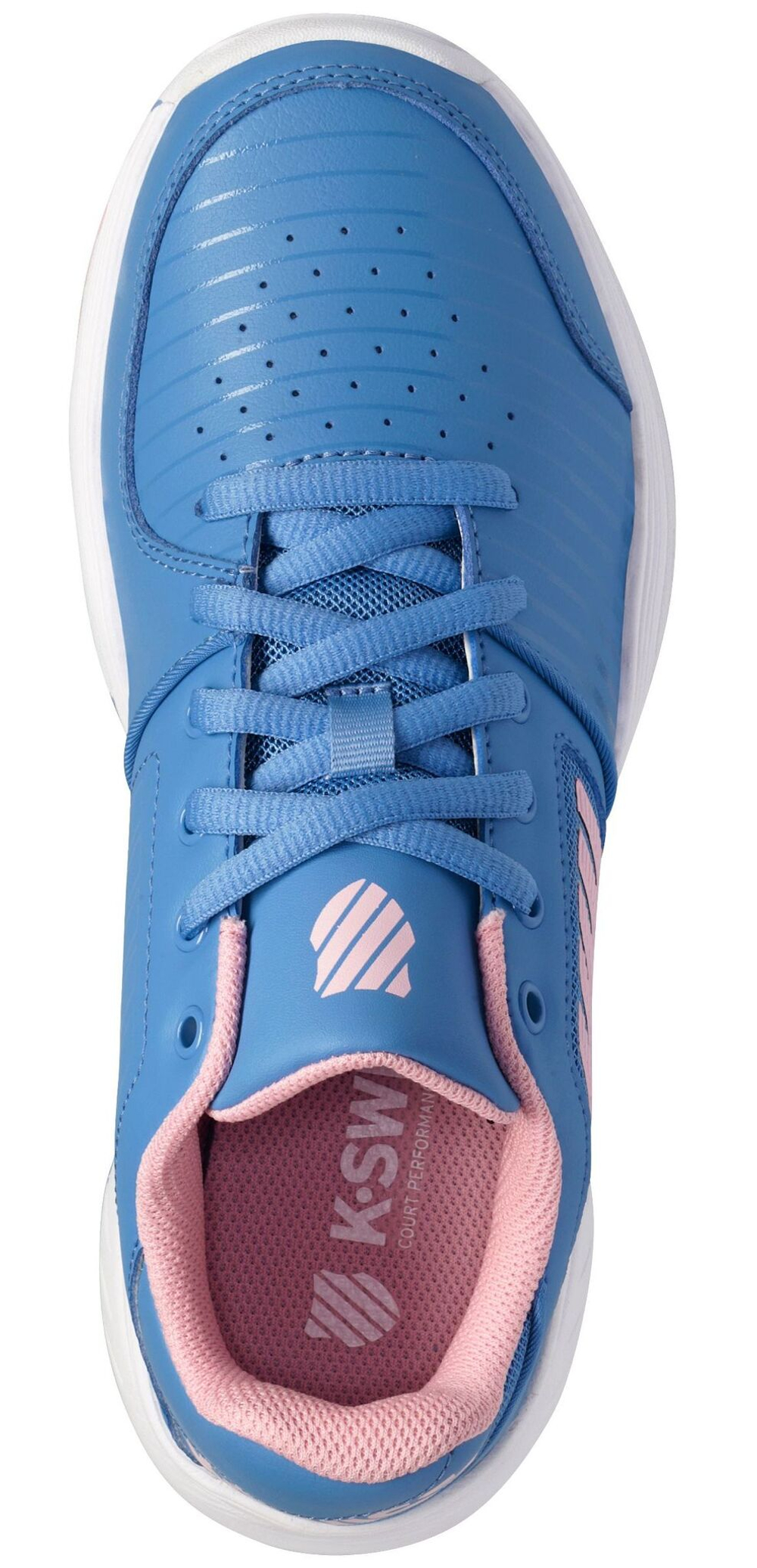 Детские теннисные кроссовки K-Swiss Court Express Omni - silver lake blue/white/orchid pink