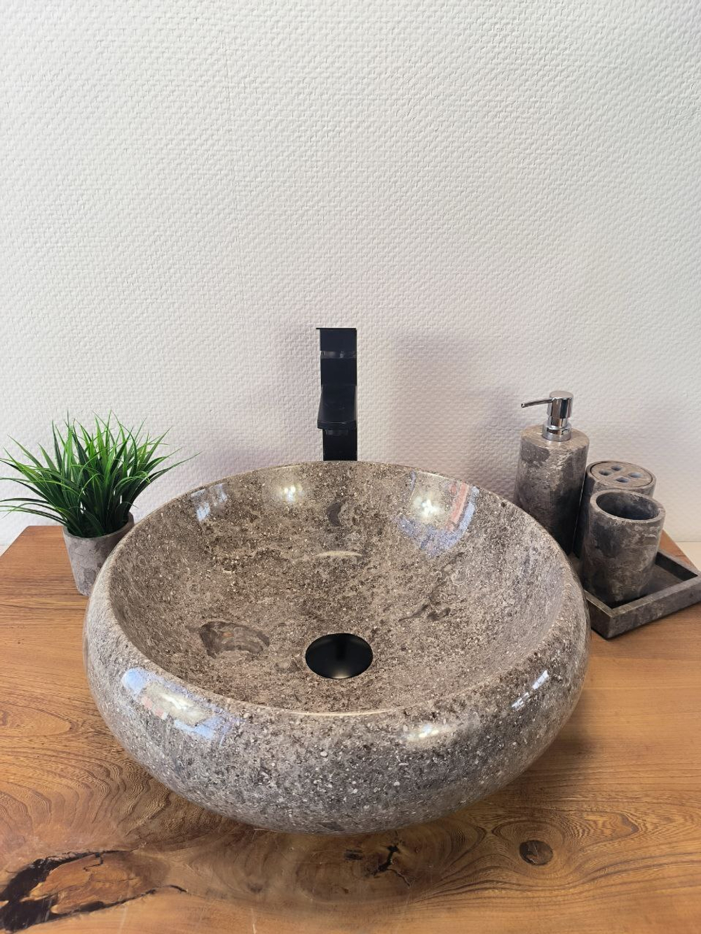 Раковина из мрамора Donut Grey Medium DM-60347 (45*45*15см)