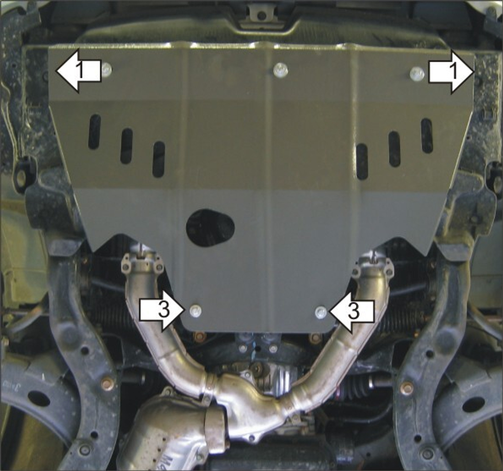 Защита картера Двигателя. 2 мм, Сталь. для Subaru Impreza 2000-2007 MOTODOR.02215