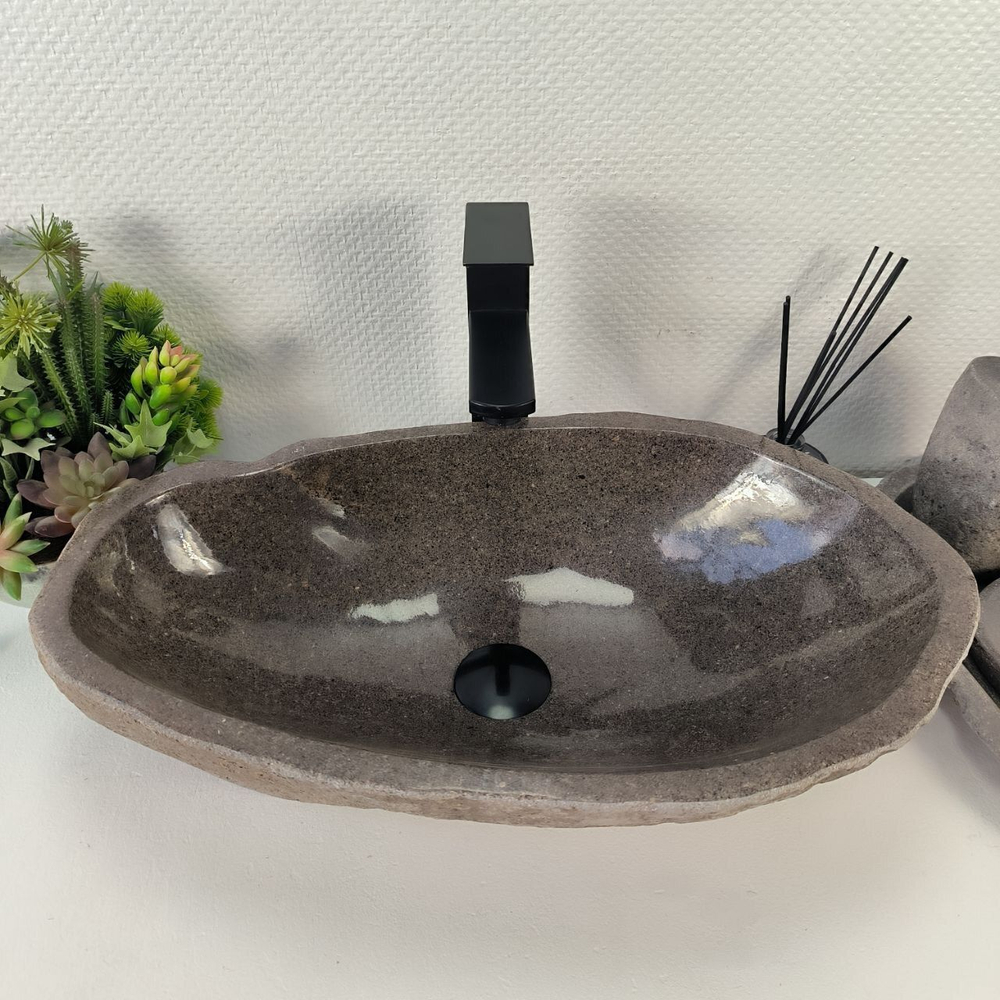 Каменная раковина из речного камня RS-04864 (56*34*15) 0857 из натурального камня