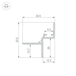 Профиль СEIL-SHADOW-12-3000 ANOD BLACK (Arlight, Алюминий) 052228