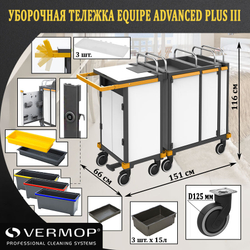 Уборочные тележки Equipe с обшивкой