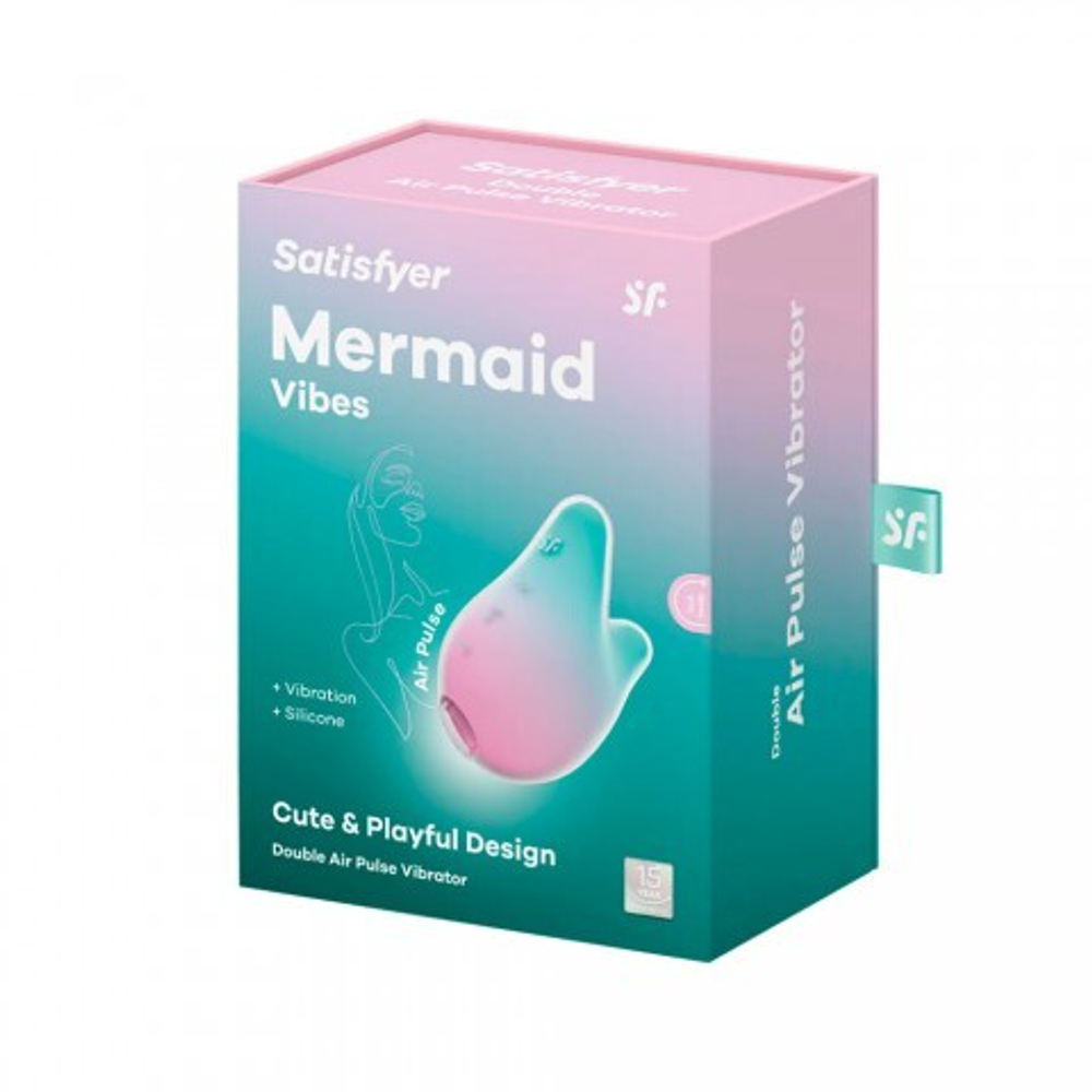 Клиторальный стимулятор с вибрацией Satisfyer Mermaid Vibes розово-зеленый
