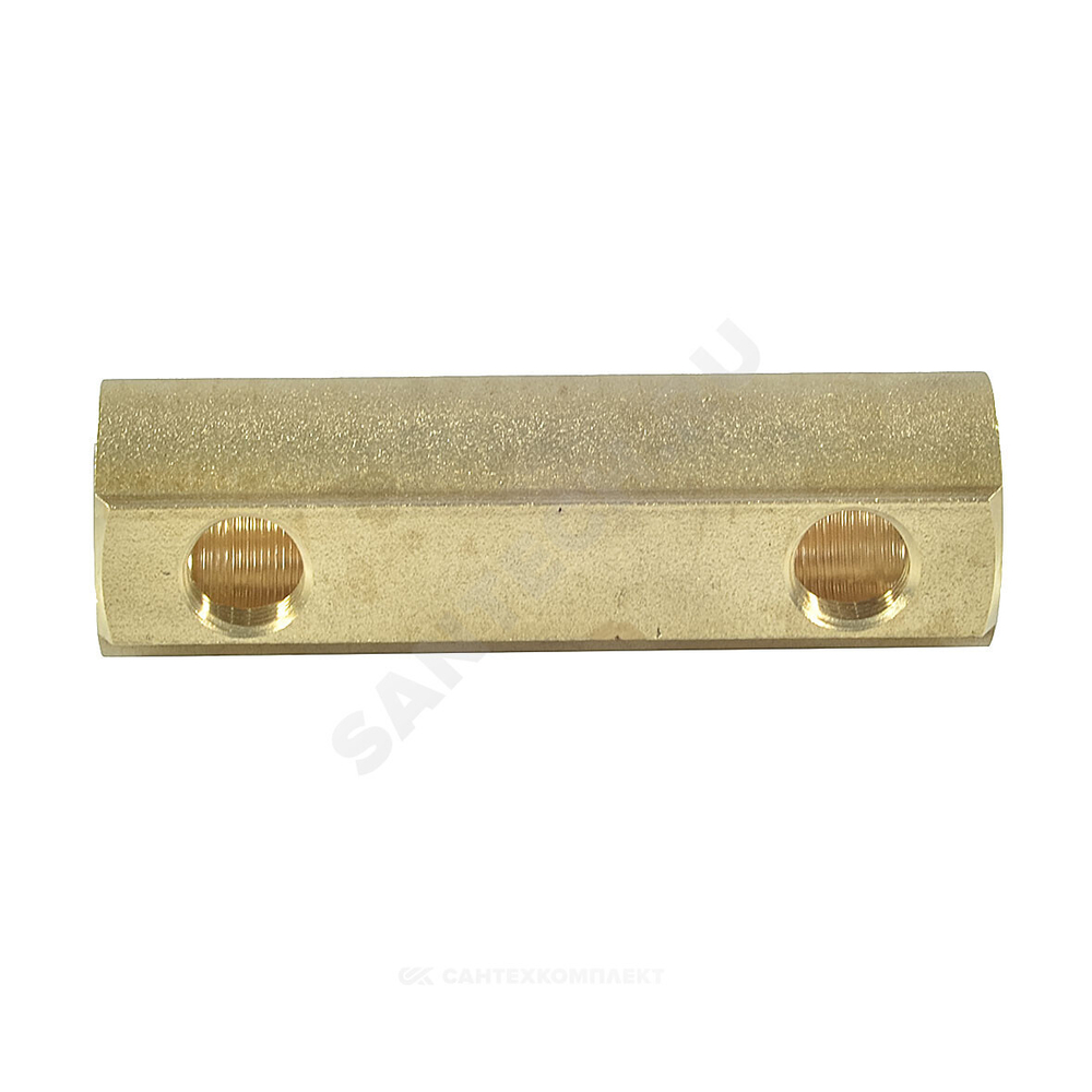 Коллектор латунь 1 1/4" ВР/ВР на 4 вых 1/2" ВР м/о 100мм Апогей 422145 (КЛА3204.100-1-ВР15)