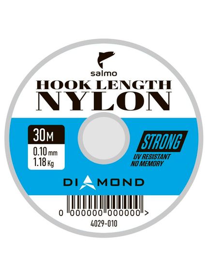 Леска монофильная Salmo Diamond HOOK LENGTH NYLON 30 м, 0,10 мм
