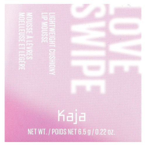 Kaja, Love Swipe, легкий кушон, мусс для губ, оттенок 02 Sweet Softie, 6,5 г (0,22 унции)