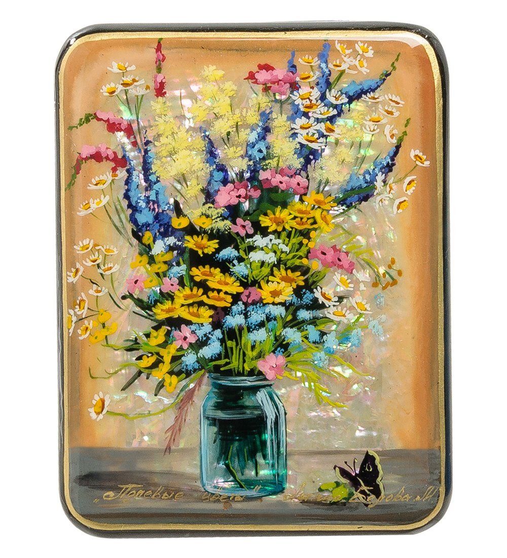 Народные промыслы ШК-55/ 82 Шкатулка «Полевые цветы» исп. Белова