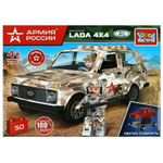 Конструктор пластмассовый 50эл. Армия России "Военная Lada 4х4" 7340-KK (Город мастеров)