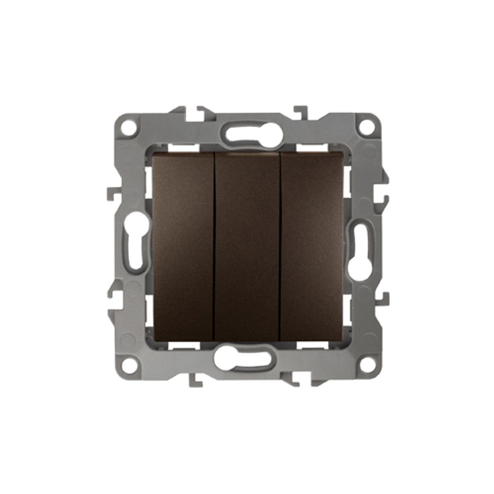 12-1107-13 ЭРА Выключатель тройной, 10АХ-250В, IP20, Эра12, бронза