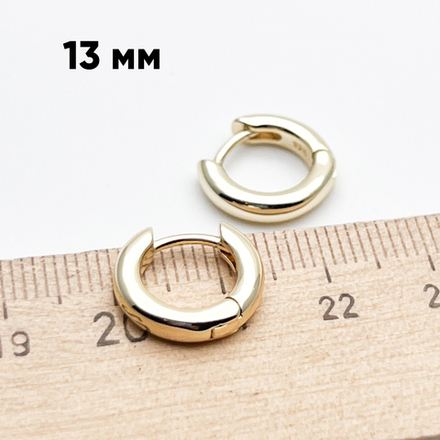 Ювелирные швензы Конго с позолотой, размер 13 мм, цена за пару