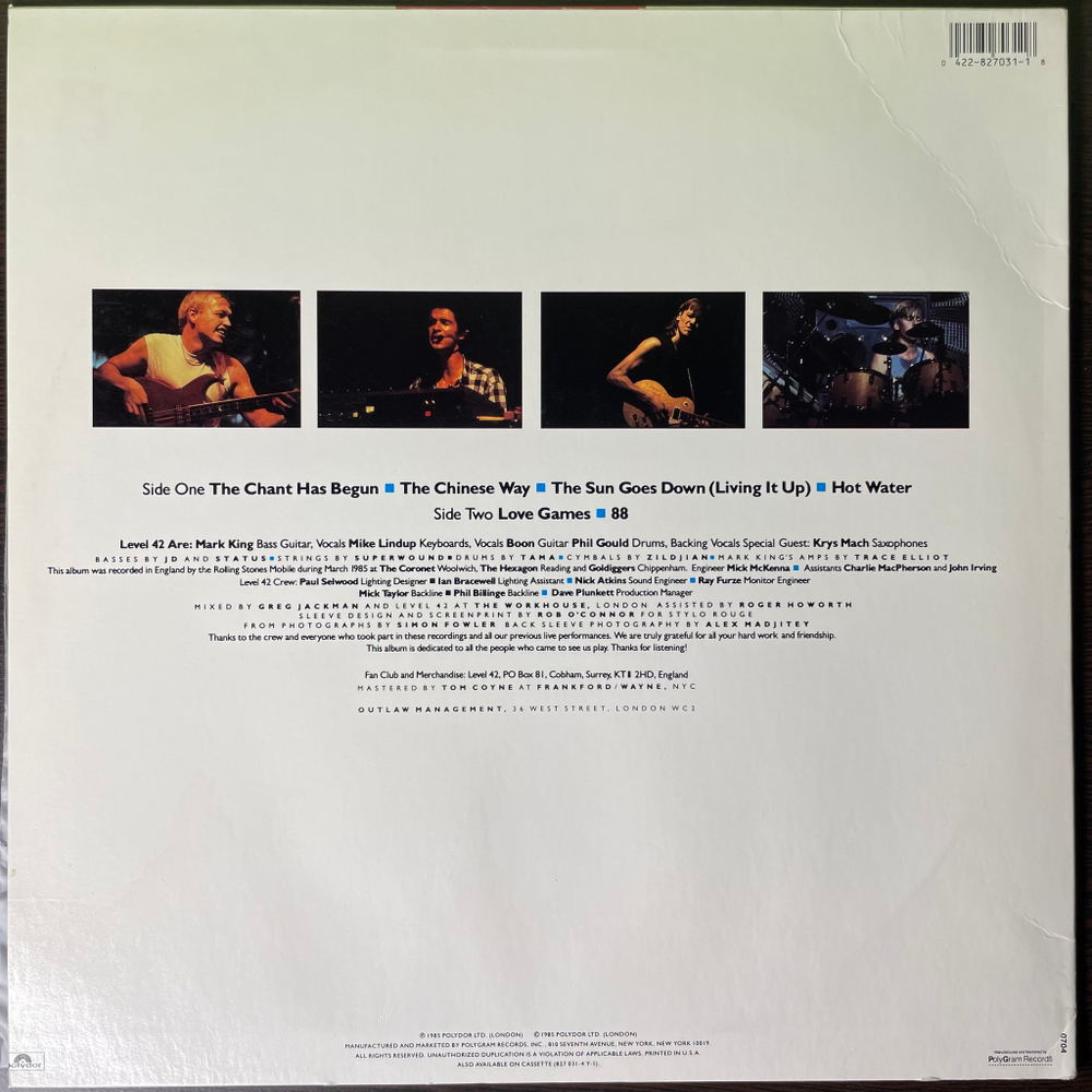 Level 42 ‎– A Physical Presence Part II (США 1985г.)
