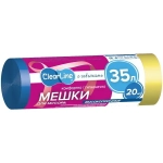 Мусорные мешки 35л/20шт с завязками «Clear Line»