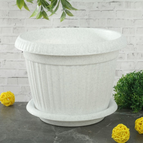 ГОРШОК Д/ЦВЕТОВ BASIL D130ММ 0,7Л МРАМОРНЫЙ