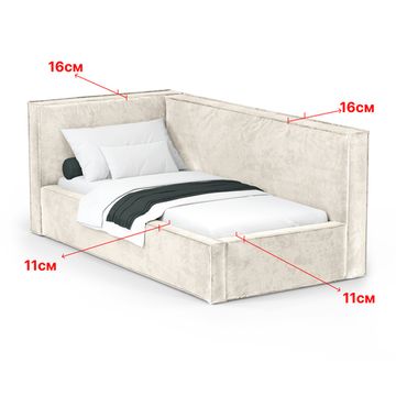 Кровать Bever ЛЕВАЯ 90 с  подъемным механизмом  Nebby 205