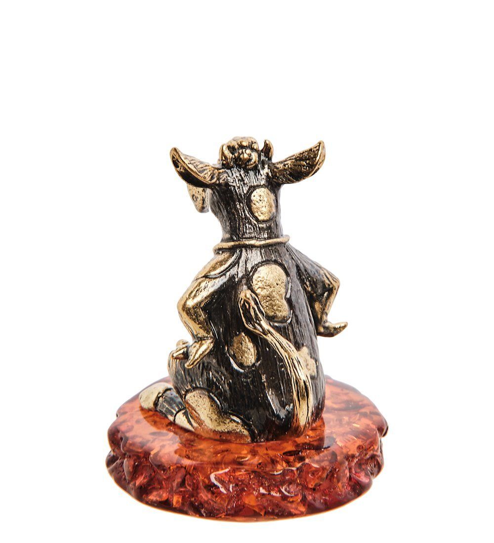 Народные промыслы AM-3005 Фигурка «Корова не Злюка» (латунь, янтарь)