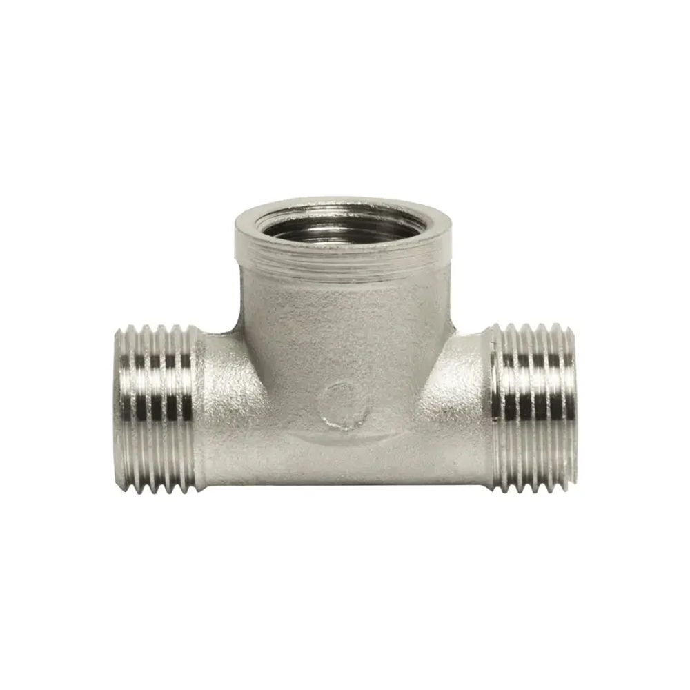 Тройник лат. 1/2" нар./вн./нар. Никель