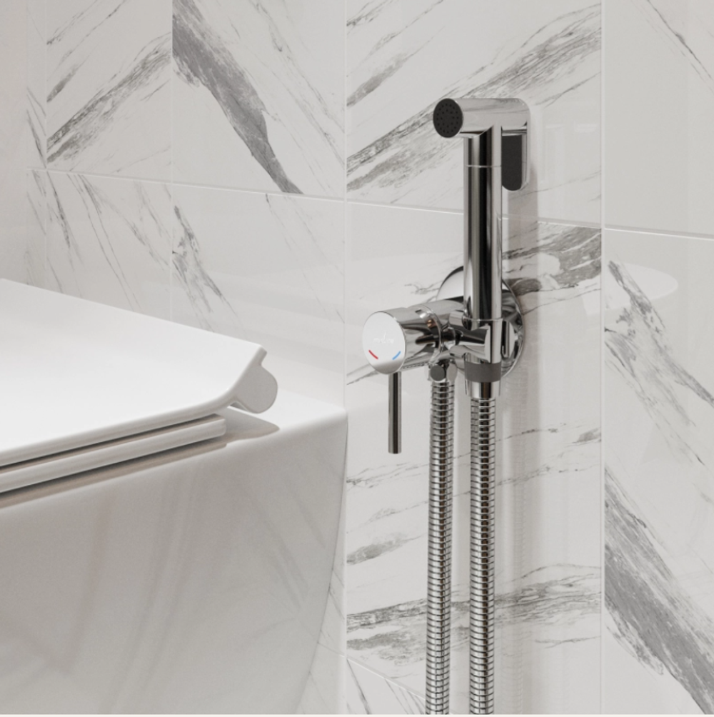 Смеситель с гигиенической лейкой 25k MIXLINE ML31-081 "Ray" встраиваемый