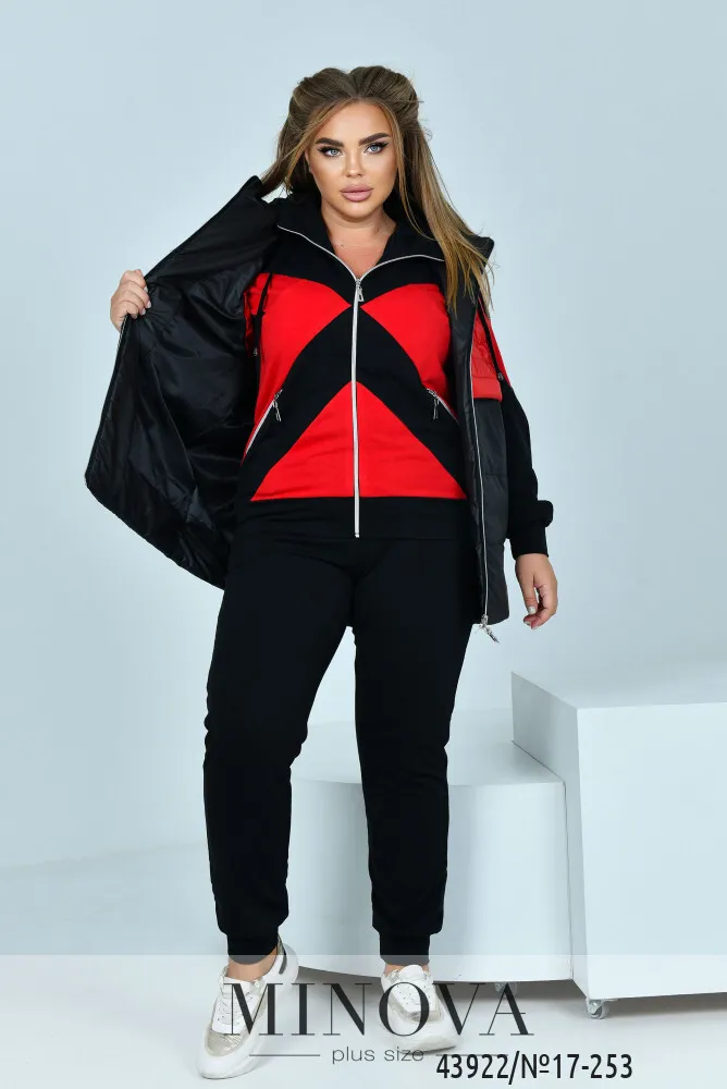 Жилет 17-253-черный-красный Minova