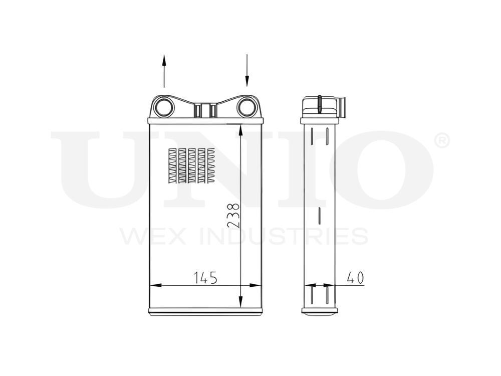 Радиатор отопителя UNIO RAD-20054