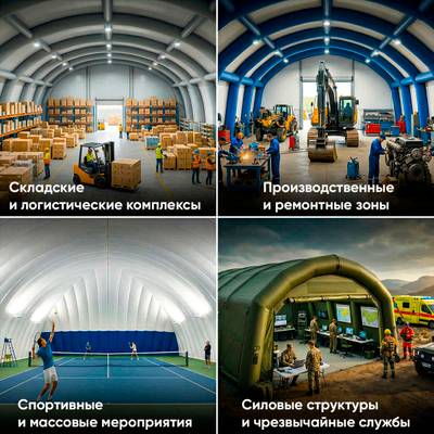 Надувной ангар Oxford 600, постоянная подкачка «Север База», 12×10×5 м