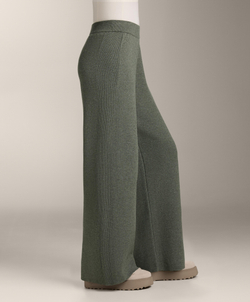 OYSHO Прямые брюки с резинкой по бокам, темный хаки