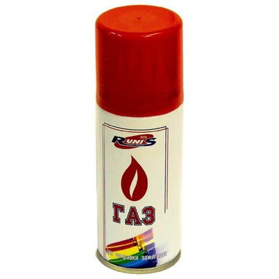 Газ для зажигалок Runis, метал. баллон, 270 мл, белый (с насадками)