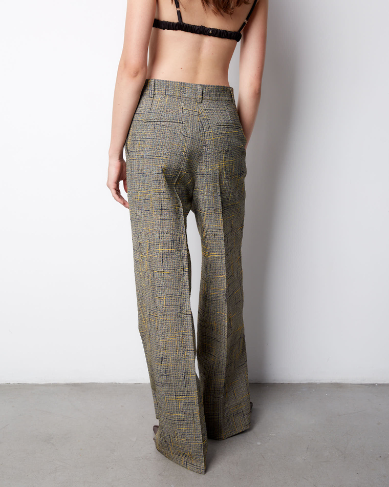 Брюки из шелка и вискозы Боттега Венета желтый/синий