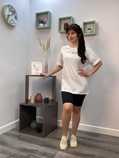 Футболка женская "Ф-51 оверсайз" белый (Отекс)