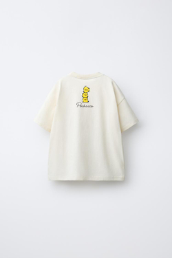 ZARA ФУТБОЛКА С КАРМАНОМ POCHACCO © SANRIO, БЕЛЫЙ