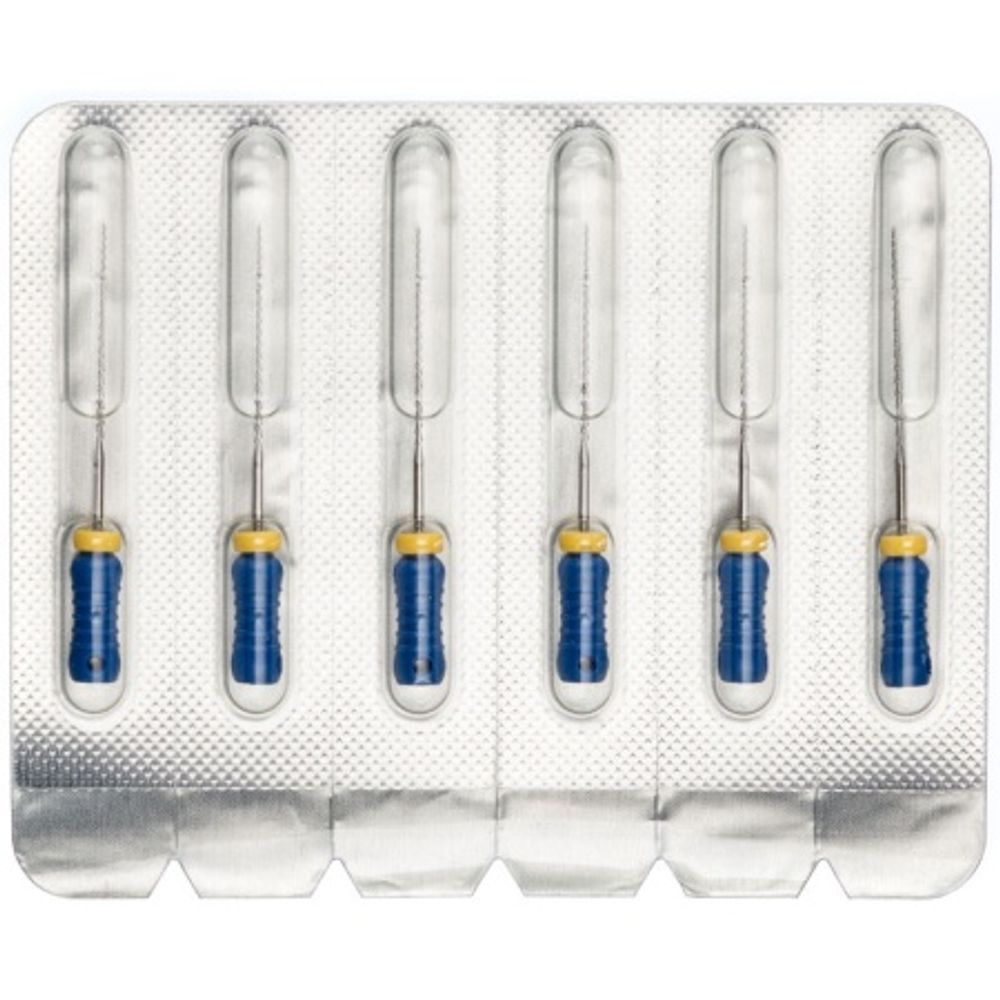 Pro-Endo H-Files №30 (25мм) (6шт.) Про-Эндо Аш-файлы, каналорасширители ручные