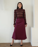 Юбка "В шелках" виная макси