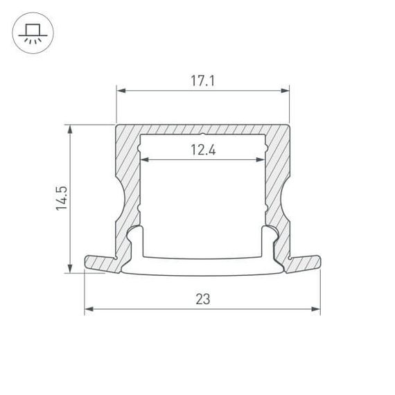 Профиль Arlight ARH-LINE-2315-F-2000 ANOD 036327
