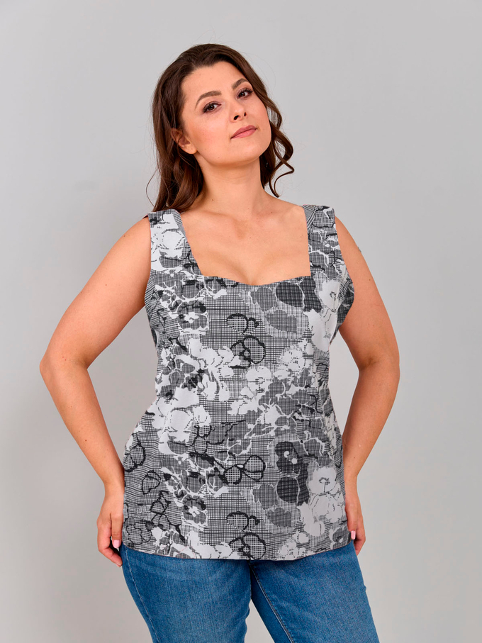 Майка Мк-440Х/черно-белый-сетка