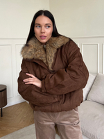 Парка замшевая шоколад