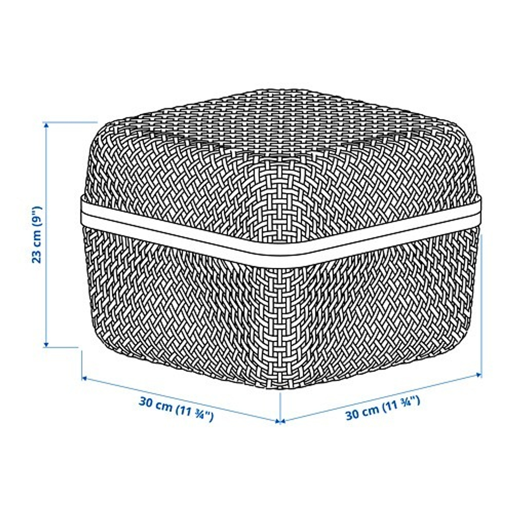 СМАРРА SMARRA Коробка с крышкой 30x30x23 см, лоза натуральная