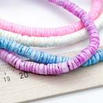 Ракушка тонированная, цвет бледно-желтый, размер 6 мм, цена за нить 60 см