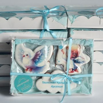 Набор пряников с ангелом на крещение девочки