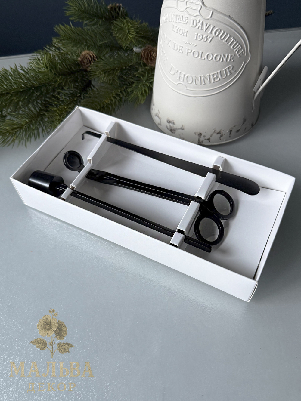 Набор для свечей "Снуфер" черный 25x11,5x4,3 см