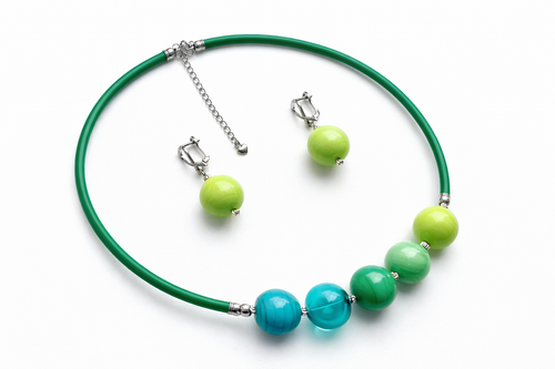 Комплект украшений из муранского стекла: колье, серьги