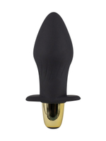 Черная силиконовая анальная пробка с вибрацией - 10,5 см. (Цвет: черный)