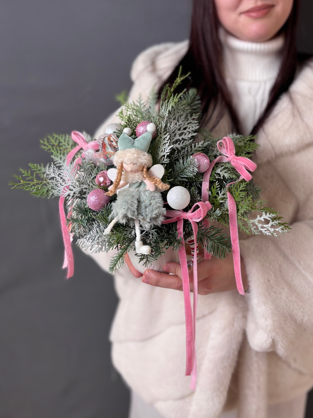 Новогодняя композиция в кружке «Милый ангелочек»