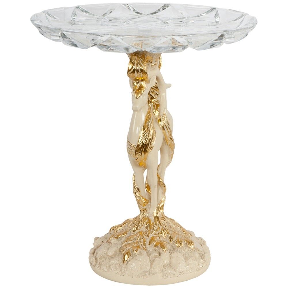 Фруктовница Лань Артемиды Айвори со стеклянной чашей