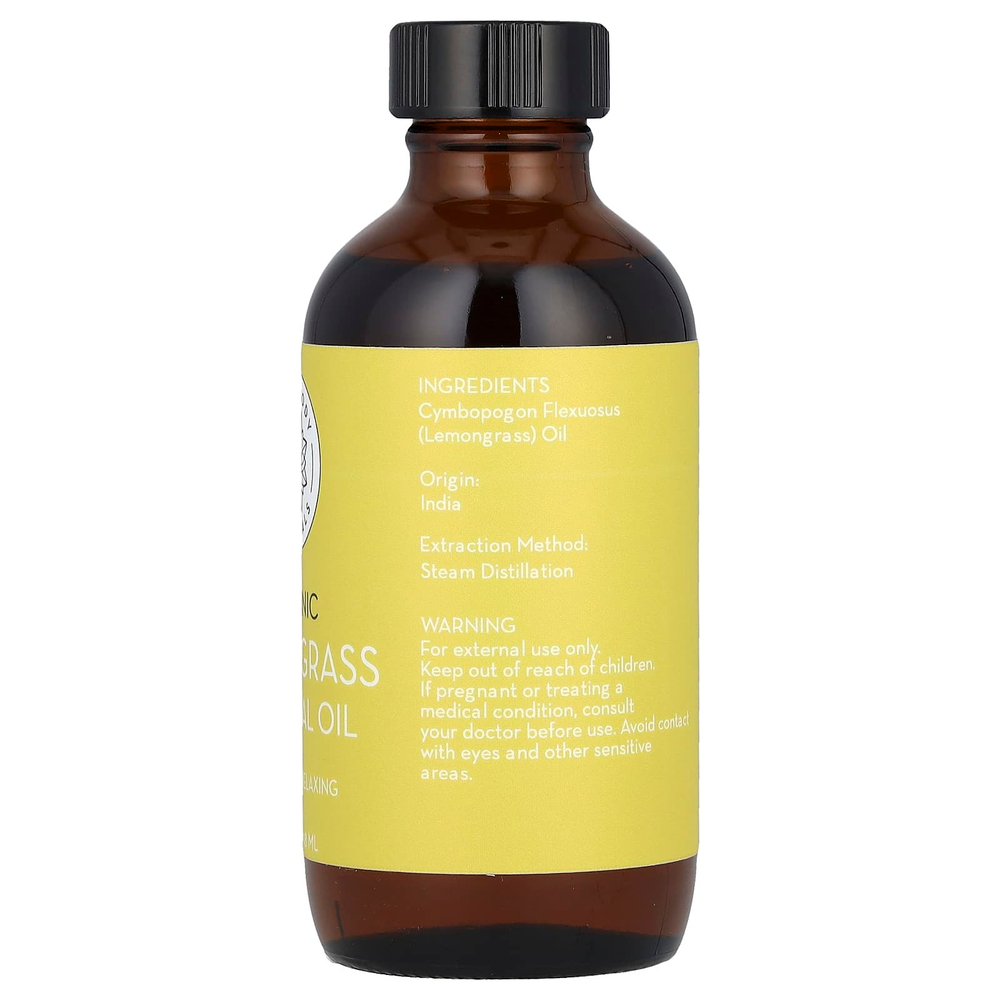 Pure Body Naturals, Органическое эфирное масло, лемонграсс, 118 мл (4 жидк. унц.)