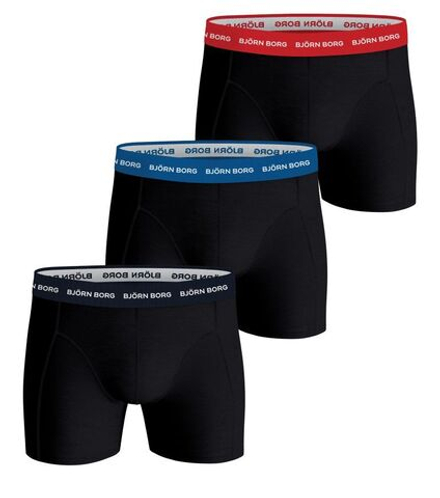 Боксерки теннисные Bjorn Borg Cotton Stretch Boxer 3P - noir/blue/red