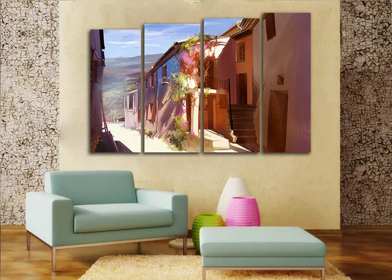 Модульная картина "Старые улочки"