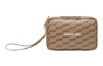 Balenciaga BB MONOGRAM SIGNATURE Coated Canvas Handbag Clutch Men"s Beige