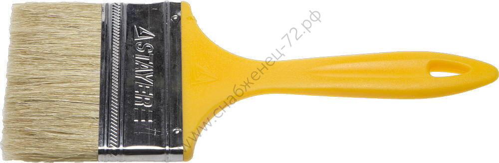 STAYER UNIVERSAL 100 мм, 4″ светлая натуральная щетина, пластмассовая ручка, Плоская кисть, MASTER (0107-100)